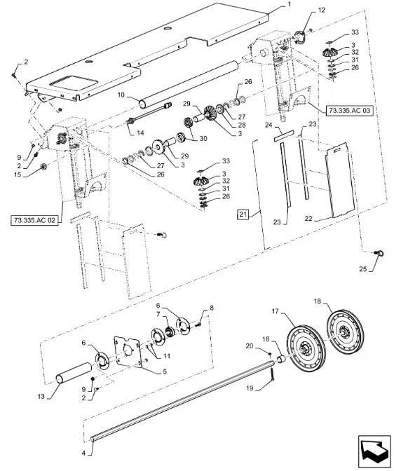 87757148 - Шкив (D=254мм) вала привода соломоразбрасывателя 2366/88, 6130/40